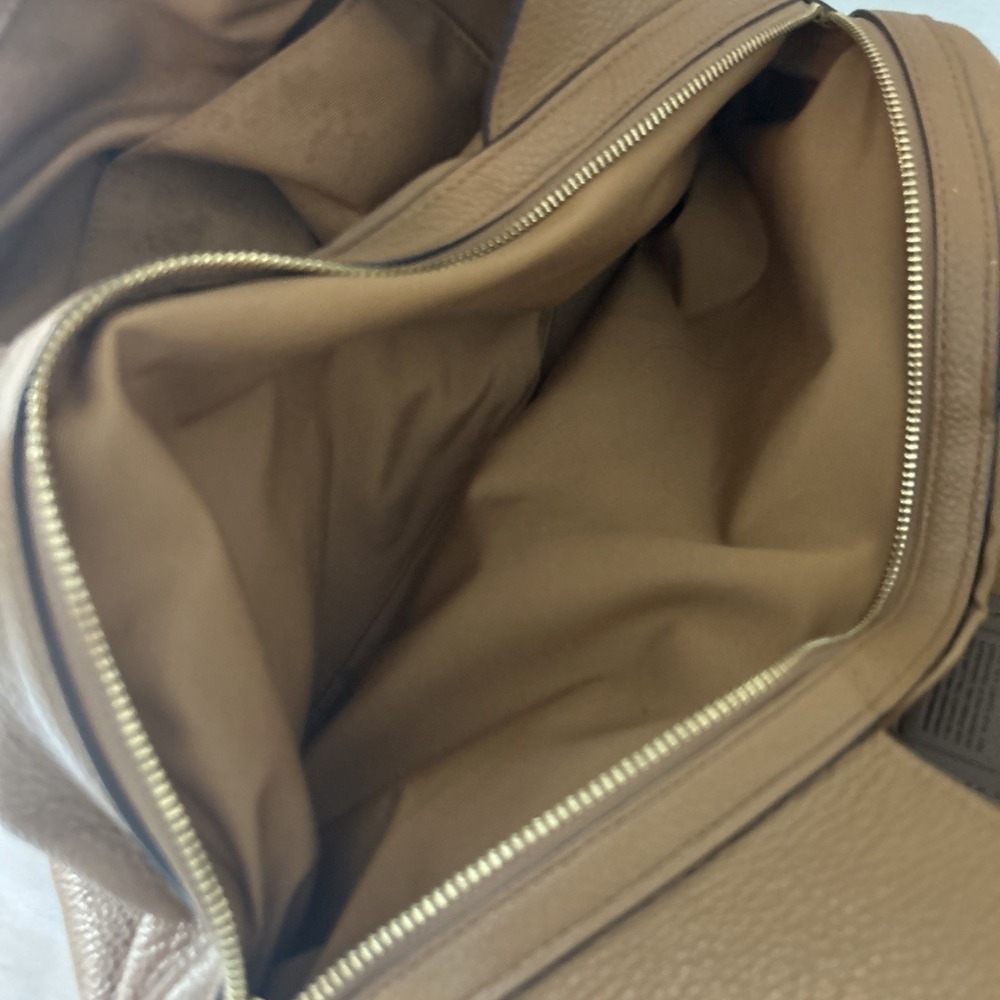 Coach Madison Maggie Leather Hobo Shoulder Pebbled Bag in Camel - Picture 8 of 12